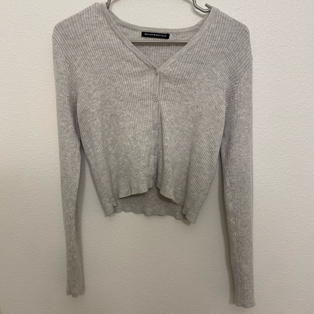 Brandy Melville Cropped Long-Sleeve Top